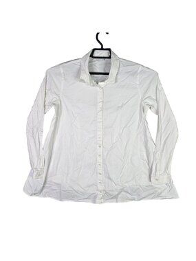Womens Cabi White Button-Down Shirt Long Sleeve 100% Cotton Size M
